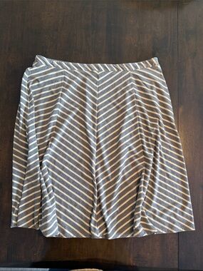 Sundance Striped Circle Skirt in Gray and Cream